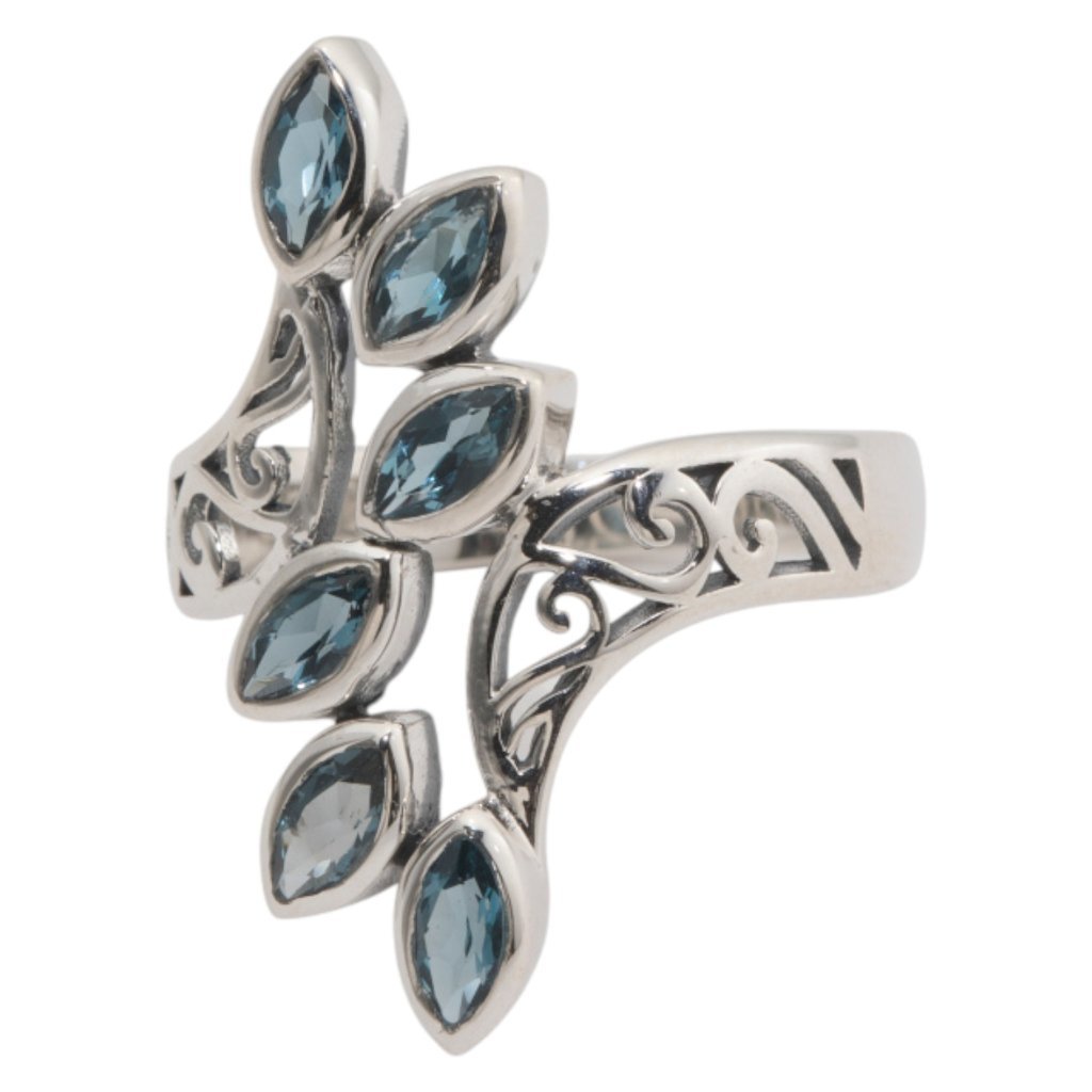 Shivam Made In India Sterling Silver Lodon Blue Topaz Ring 139$